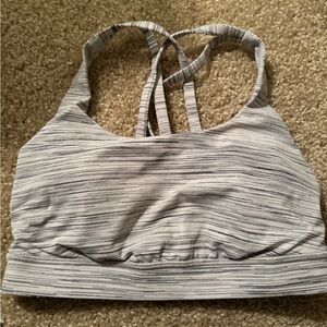 Lululemon Athletica Gray Striped Energy Sports Bra